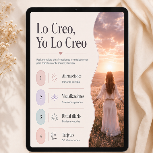 PACK COMPLETO DE AFIRMACIONES Y VISUALIZACIONES - 50 CARDS IMPRIMIBLES